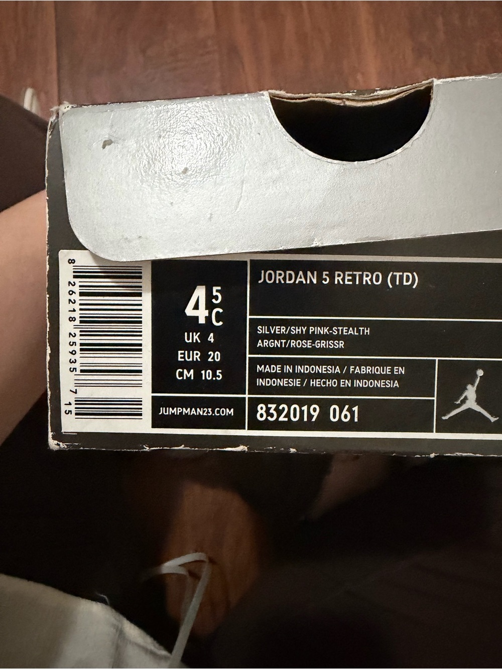 Jordan 5 Retro Toddler Sneakers Silver & Pink